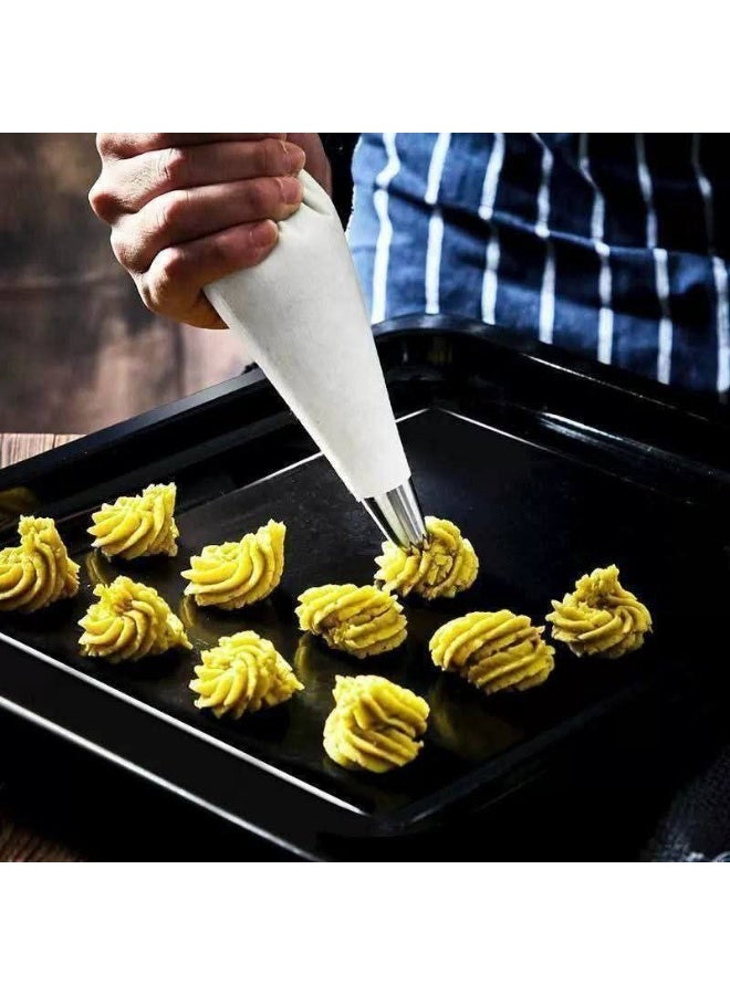 Stainless steel cake piping bag, 8 pieces - Image 1